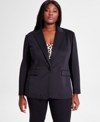 Bar III - Trendy Plus Size Scuba-Knit Blazer