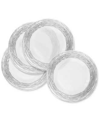 American Atelier - Arizona Silver/Clear Glass Charger Plates, Set of 4