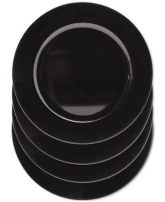 American Atelier - Black Round Charger Plates, Set of 4