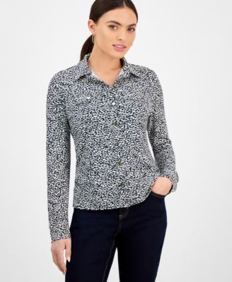 I.N.C. International Concepts - Petite Printed Utility Shirt