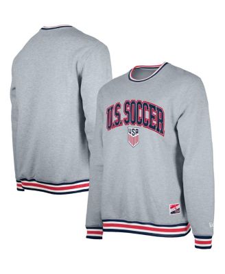 5th & Ocean - Men's Gray USMNT Throwback Fleece Crewneck Pullover Sweatshirt