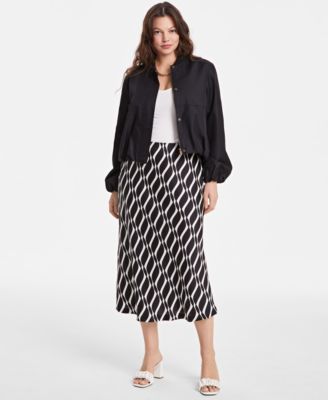 On 34th - Women's Geometric-Print Slip Skirt