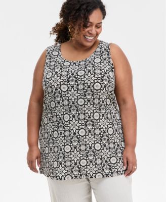 JM Collection - Plus Size Lisbon Lush Knit Tunic Tank