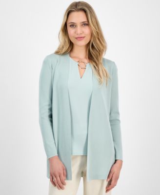 Anne Klein - Women's Open-Front Long-Sleeve Cardigan