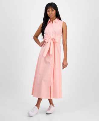 Nautica Jeans - Women's Gingham Cotton Wrap Shirtdress