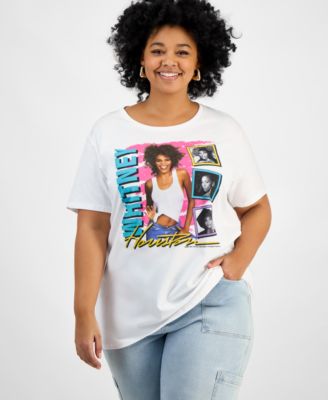 Hybrid Apparel - Trendy Plus Size Cotton Whitney Houston Graphic Tee