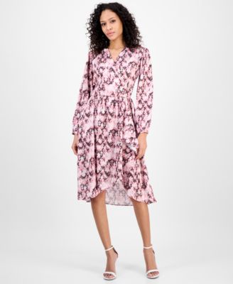 BOSS Orange - Women's Printed Long-Sleeve Fit & Flare Dress