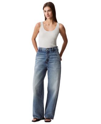 Calvin Klein Jeans - Women's High Rise Barrel-Leg Rigid Jeans