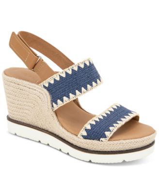 Gentle Souls - Women's Evora Stitched-Trim Wedge Sandals