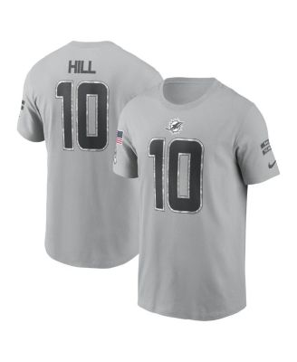 Nike - Men's Tyreek Hill Gray Miami Dolphins 2024 Salute To Service Name Number T-shirt