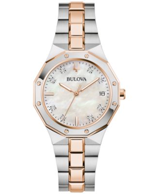 Bulova - Women's Prestige Diamond Accent Two-Tone Stainless Steel Bracelet Watch 32mm