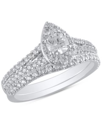 Macy's - Diamond Teardrop Halo Bridal Set (1 ct. t.w.) in 14k White Gold