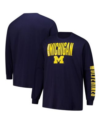 Fanatics - Men's Navy Michigan Wolverines Big Tall Vision Long Sleeve T-Shirt