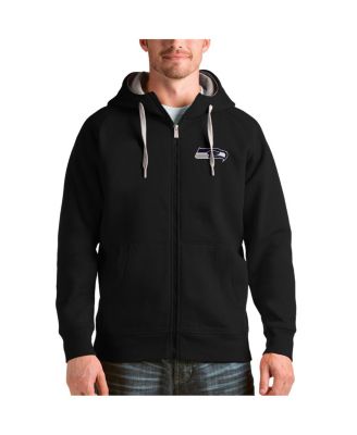 Antigua - Men's  Black Seattle Seahawks Victory Full-Zip Hoodie