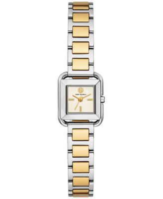 Tory Burch - Women's The Kira Square Two-Tone Stainless Steel Bracelet Watch 18mm