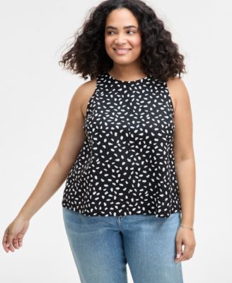 On 34th - Trendy Plus Size Paint Dot Sleeveless Top