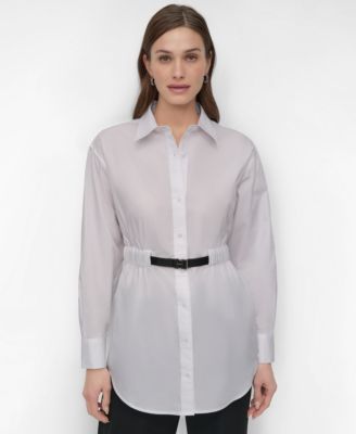 DKNY - Women's Cotton Belted Shirt