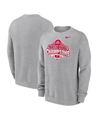 Nike - Men's Heather Gray Ohio State Buckeyes College Football Playoff 2024 National Champions Logo Pullover Sweatshirt