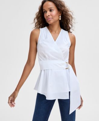 I.N.C. International Concepts - Women's Cotton Belted Blouse
