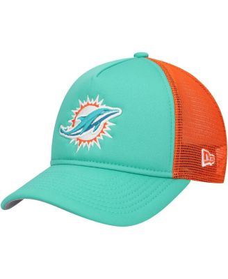 New Era - Big Boys and Girls Aqua Miami Dolphins A-Frame 9FORTY Trucker Adjustable Hat