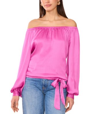 Vince Camuto - Women's Off-The-Shoulder Tie-Hem Top