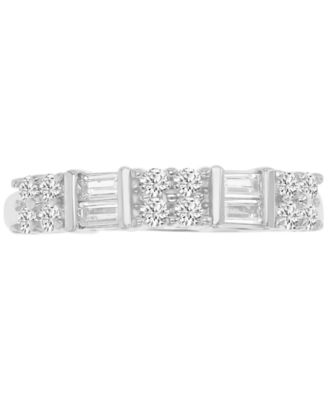 Macy's - Cubic Zirconia Round & Baguette Band in Sterling Silver