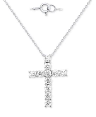 Forever Grown Diamonds - Lab Grown Diamond Cross 18" Pendant Necklace (2 ct. t.w.)