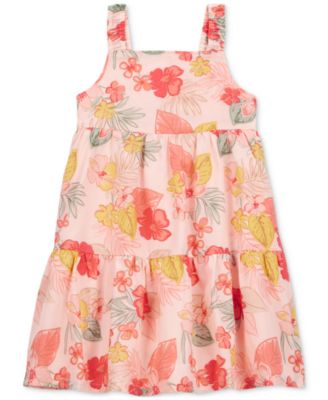 Carter's - Toddler Girls Cotton Floral-Print Tiered Dress