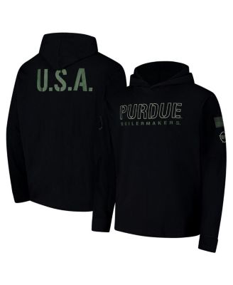 Colosseum - Men's  Black Purdue Boilermakers OHT Military Appreciation Hoodie Long Sleeve T-shirt