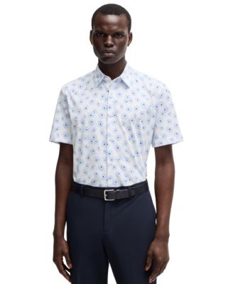 Hugo Boss - Men's Cotton-Blend Slim-Fit Dress Shirt
