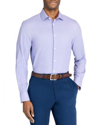 ConStruct - Men's Slim Fit Check 4-Way Stretch Performance Dress Shirt