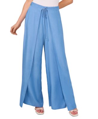 CeCe - Women's Side-Overlap Self-Tie Wide-Leg Pants