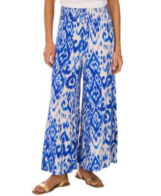 Vince Camuto - Women's Ikat-Print Pull-On Wide-Leg Pants