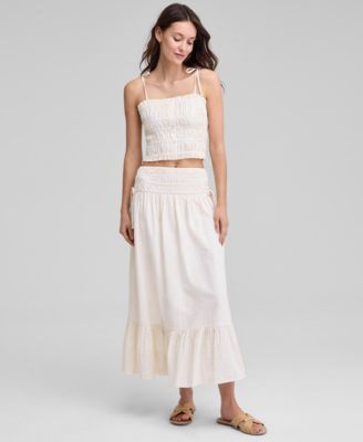 And Now This - Women's Smocked Seersucker Maxi Skirt, Exclusively at Macy's