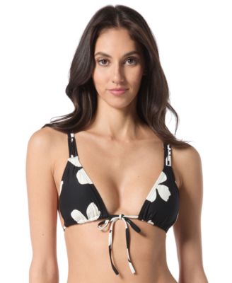 Vince Camuto - Women's Printed Tie-Front V-Neck Bikini Top