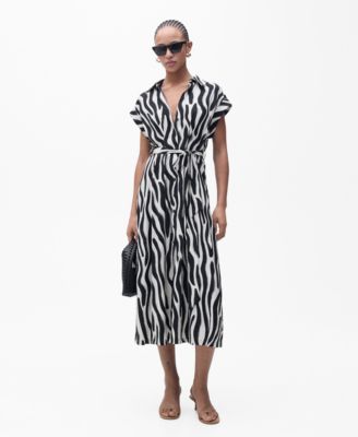 MANGO - Women's Zebra Shirt Dress