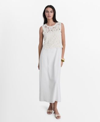 MANGO - Women's Crochet Top Midi-Dress