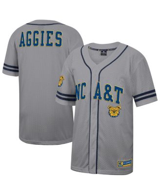 Colosseum - Men's Gray North Carolina A T Aggies Free Spirited Baseball Jersey
