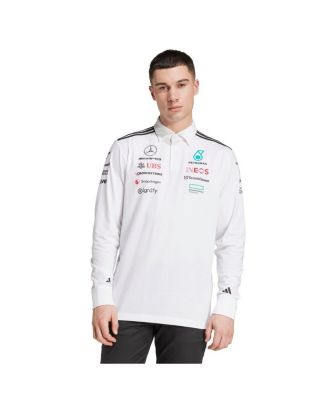 adidas - Men's White Mercedes-AMG Petronas F1 Team Team Wear Long Sleeve Polo Shirt