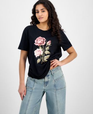 Self Esteem - Juniors' Floral Boyfriend T-Shirt