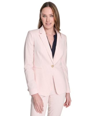 Tommy Hilfiger - Women's Pinstripe Notched Collar One-Button Blazer