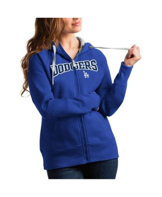 Antigua - Women's Royal Los Angeles Dodgers Team Logo Victory Full-Zip Hoodie