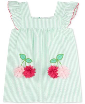 Rare Editions - Baby Girls Cherry Seersucker Dress