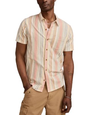 Lucky Brand - Men's Short Sleeve Striped Button-Front Shirt