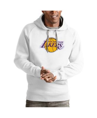 Antigua - Men's White Los Angeles Lakers Team Logo Victory Pullover Hoodie
