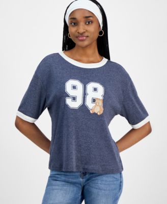Hippie Rose - Juniors' Varsity Graphic Ringer T-Shirt