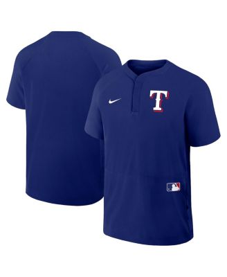 Nike - Men's Royal Texas Rangers Authentic Collection Raglan Short Sleeve Windshirt