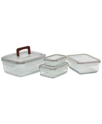 Sedona Kitchen - 8-Piece Rectangular Glass Container Food Storage Set