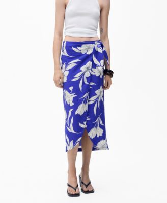 MANGO - Women's Floral Sarong Skirt
