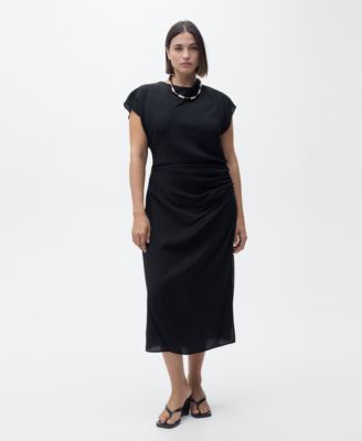 MANGO - Women's Draped Straight Dress